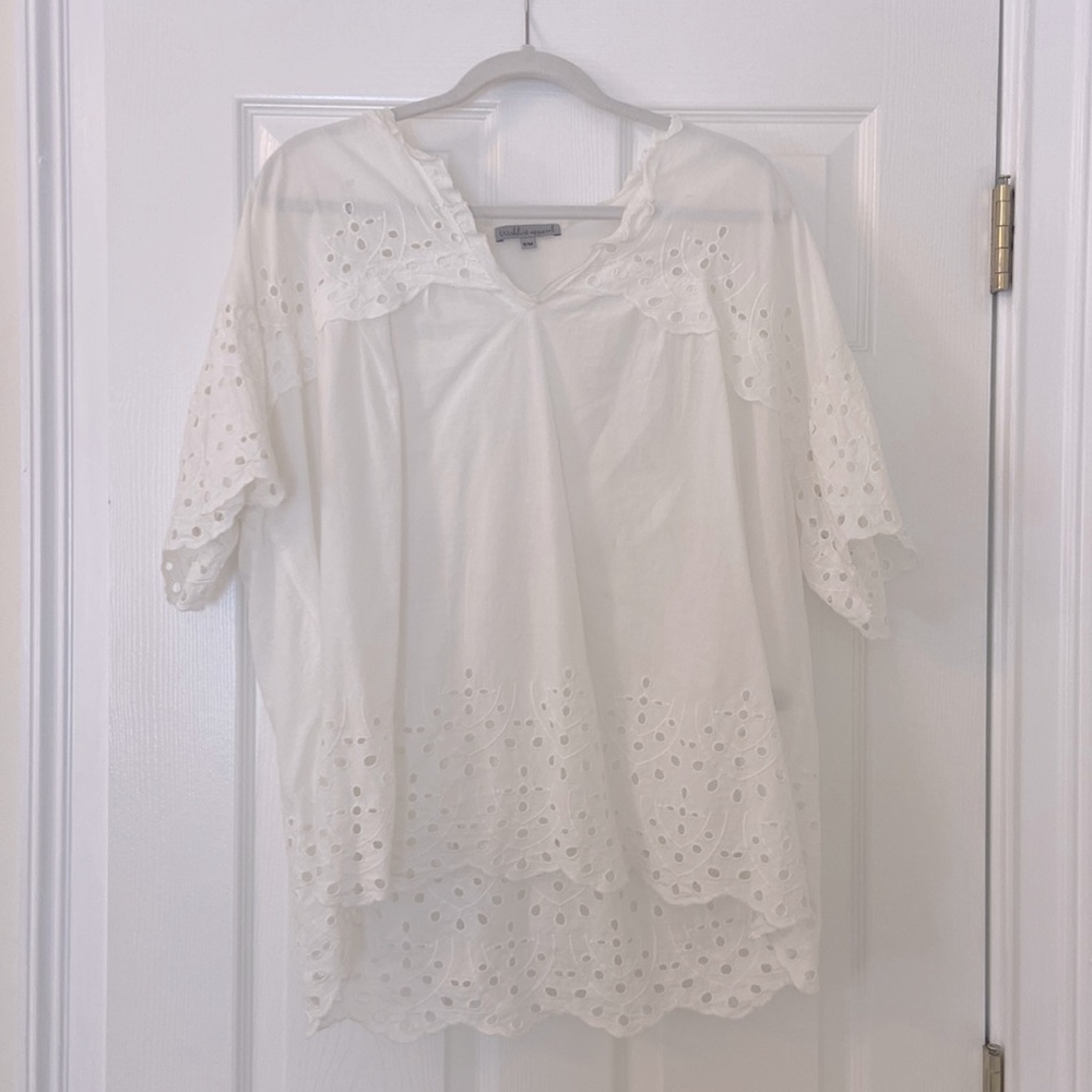 White eyelet tunic